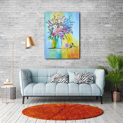 Akrilik Tablo Bir Demet Çiçek 50x70