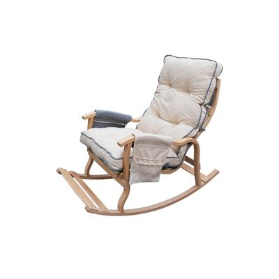 Mobildeco Sultan Lüx Ahşap Çift Minderli Çift Cepli Sallanan Sandalye