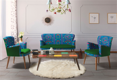 Roma Kollu Etnik Desen Çay Seti Koltuk Takımı