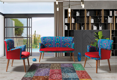 Roma Kollu Etnik Desen Çay Seti Koltuk Takımı