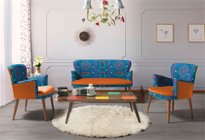 Roma Kollu Etnik Desen Çay Seti Koltuk Takımı