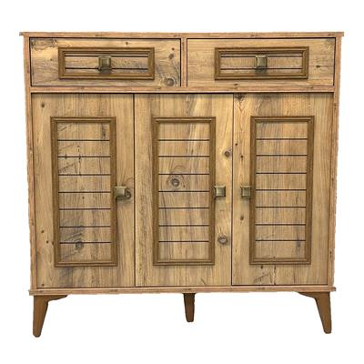 Sevcan Çok Amaçlı 3lü Dolap Desenli Ahşap