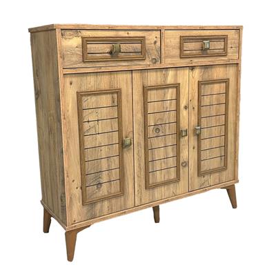 Sevcan Çok Amaçlı 3lü Dolap Desenli Ahşap