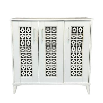 Sevcan Çok Amaçlı 3lü Dolap Desenli Beyaz