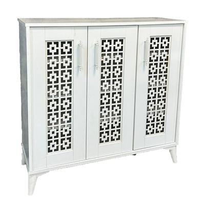 Sevcan Çok Amaçlı 3lü Dolap Desenli Beyaz