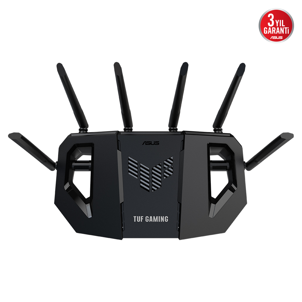 ASUS TUF-BE6500, BE6500, 3 Port, 6500Mbps, Dual Band, WİFİ 7, AiMesh, AiProtection Pro, GAMING Extendable Router
