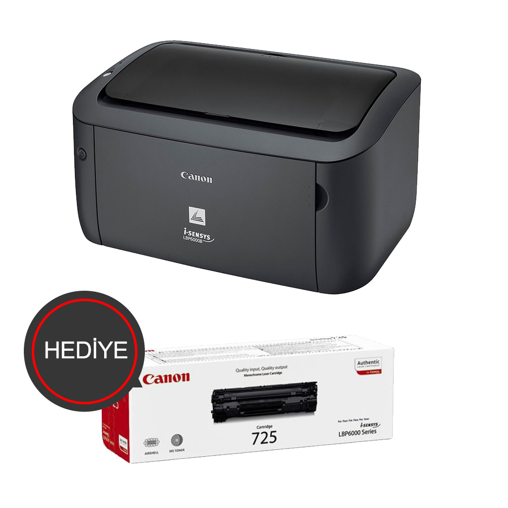 CANON i-SENSYS LBP6030B, Lazer Yazıcı (Siyah), Orjinal 1adet CRG725 Toner Hediyeli (Dakikada 18 Sayfa) ORİJİNAL TONERLİ, TÜRKİYE Distibütör GARANTİLİ