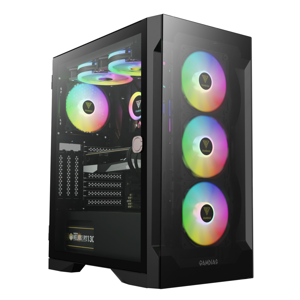 GAMDIAS TALOS E2 Elite, 850W, 80+ Bronze, Tempered Glass, ARGB, ATX GAMING KASA
