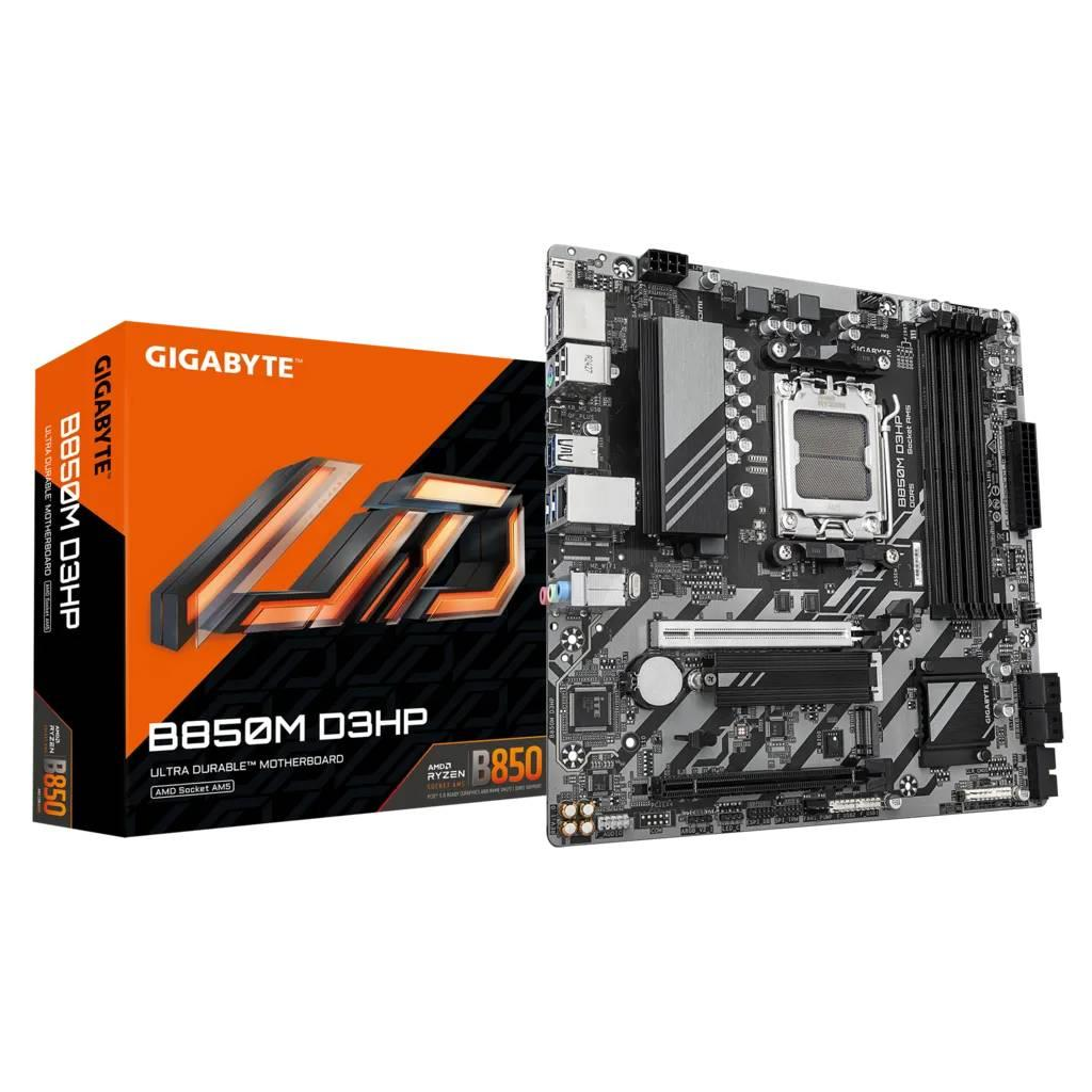 GIGABYTE B850M D3HP, 4xDDR5, 2xM.2, 2xDP, HDMI, Type-C, AM5 Soket GAMING Anakart