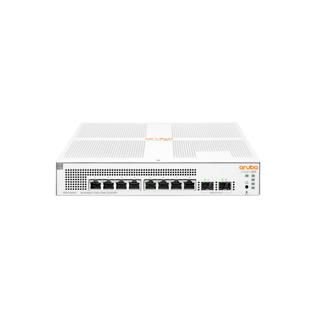 HP Aruba Instant On, JL681A, 1930-8G, 8Port, GigaBit, PoE 124W, 2 Port Gigabit SFP, Yönetilebilir, Rack Mount Switch