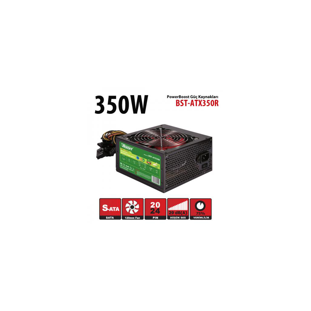 PowerBoost BST-ATX350R 350W, Sata, 12cm Fan,  BOX PSU