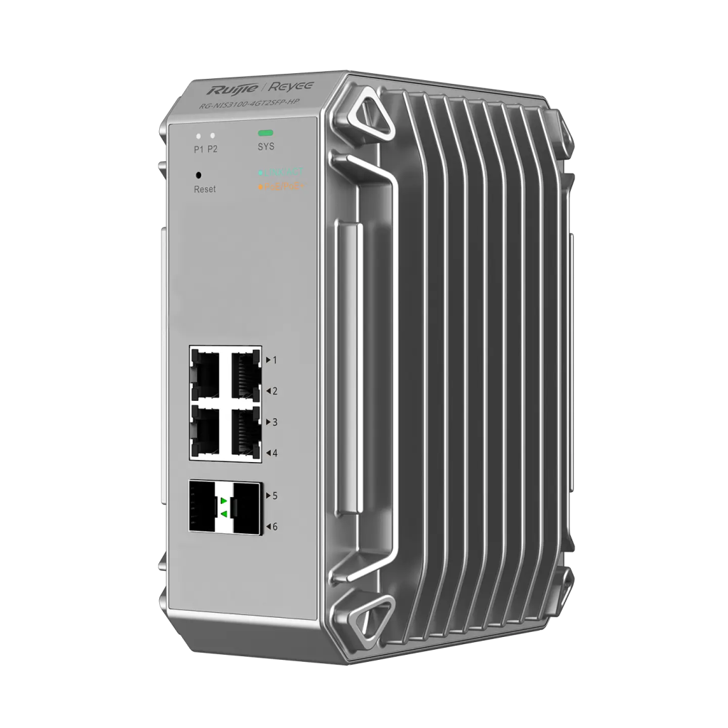 RUIJIE REYEE RG-NIS3100-4GT2SFP-HP  4 Port  GigaBit PoE, 120W,  2Port SFP, Endüstriyel Switch