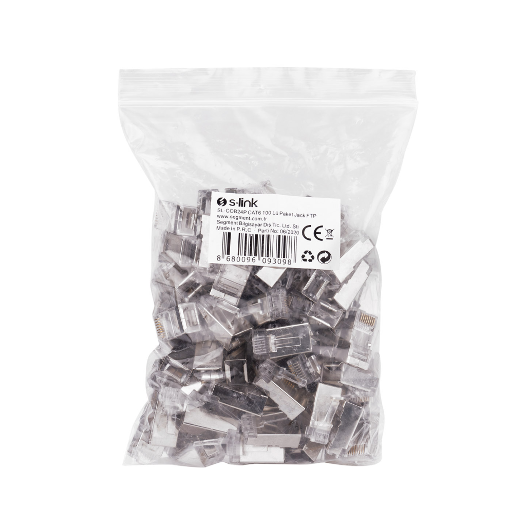 S-LINK SL-COB24P, RJ45, Yeni Nesil JAC, UTP, CAT6, Metal (100lü PAKET)