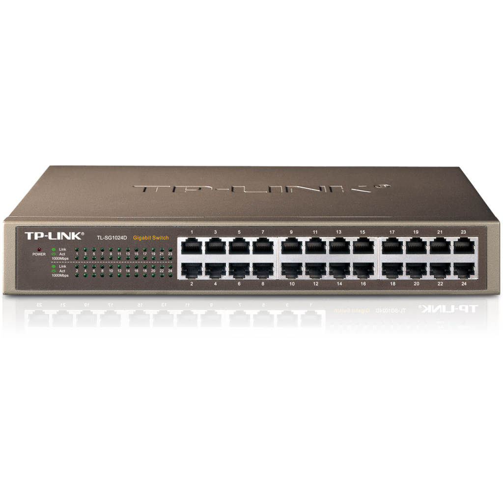 TP-LINK TL-SG1024D, 24 Port, GigaBit, Yönetilemez, Metal Kasa, Rackmount Switch
