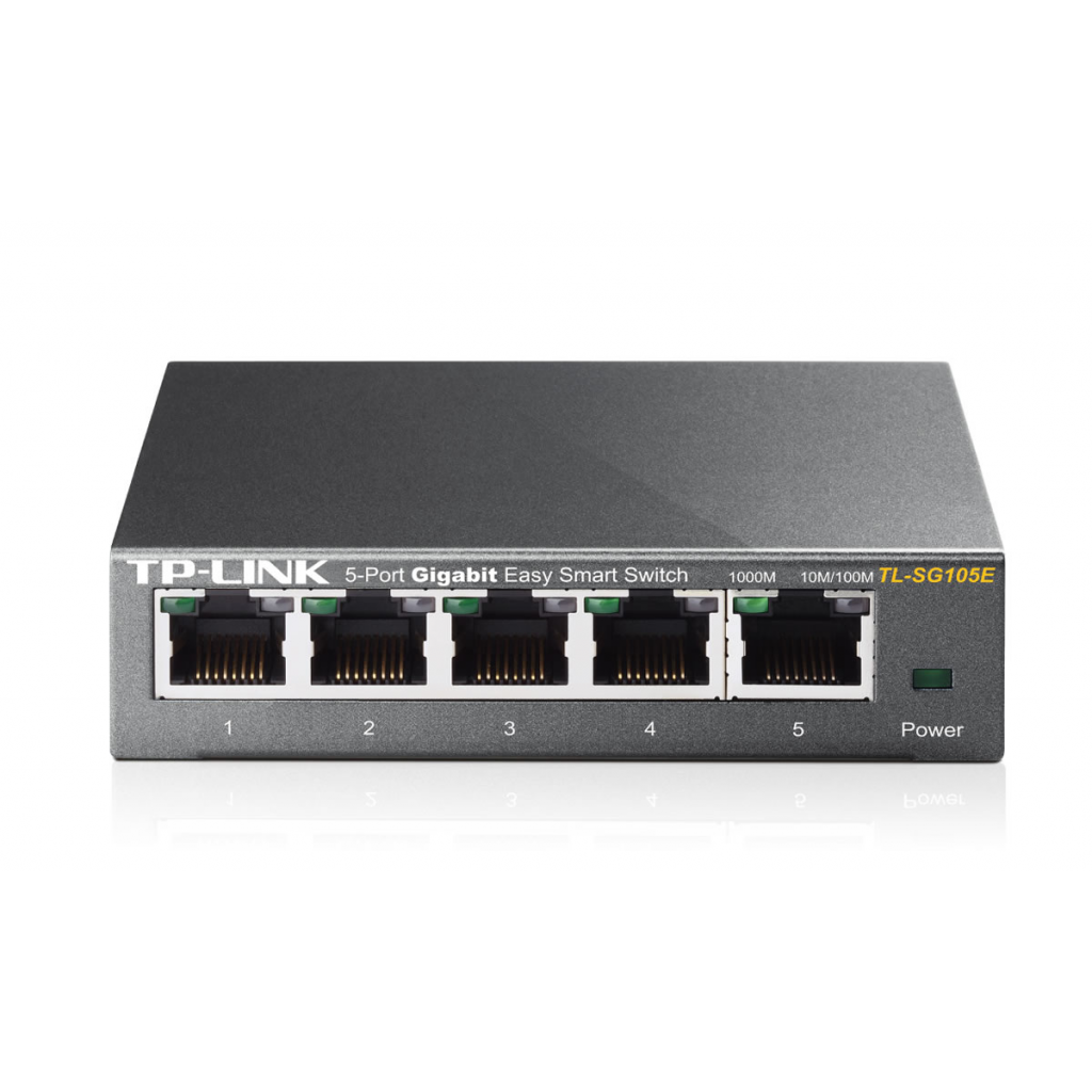 TP-LINK TL-SG105E, 5 Port, GigaBit, Easy Smart, Yönetilebilir, Metal Kasa, Masaüstü Switch