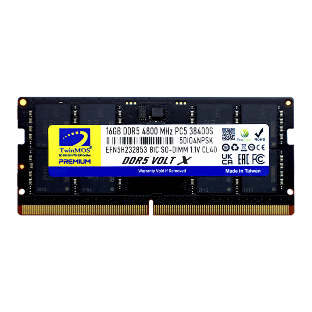 TwinMOS TMD516GB4800S40, 16GB, DDR5, 4800MHz,  CL40, 1.1V Notebook Ram