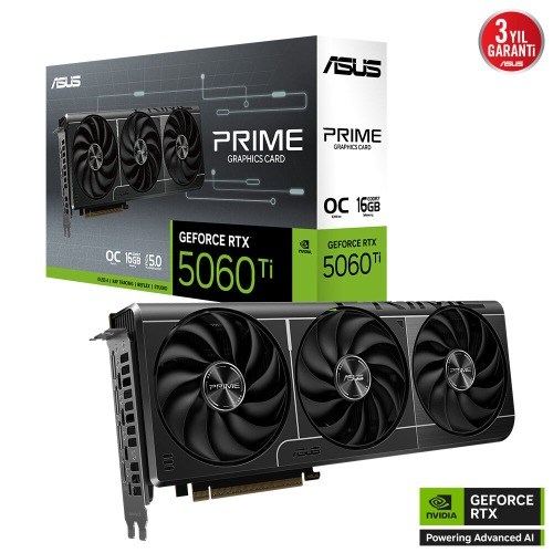 ASUS GEFORCE PRIME-RTX5060TI-O16G 16GB GDDR7 128BIT 1XHDMI 3XDP EKRAN KARTI