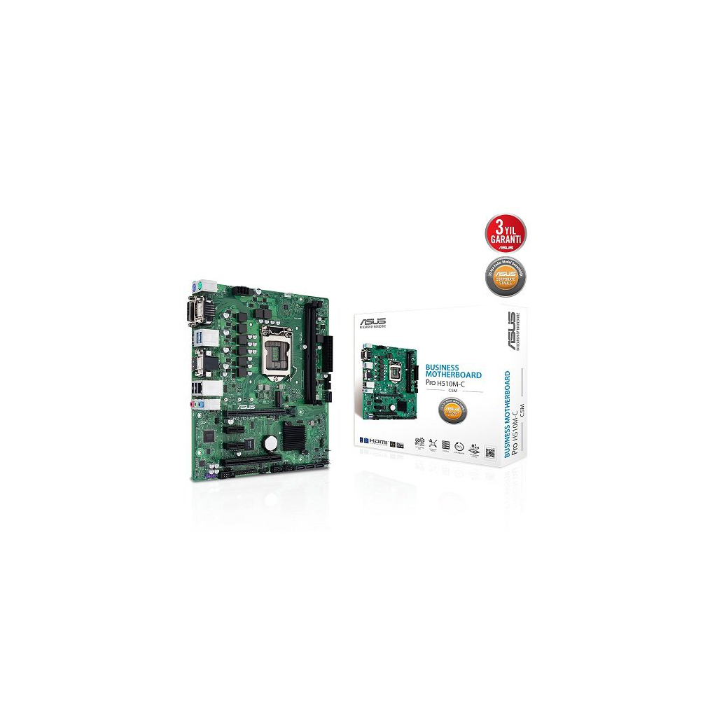 ASUS PR0 H510M-C CSM M.2 D-SUB DP HDMI USB3,2 LGA1200 10 ve 11.Nesil