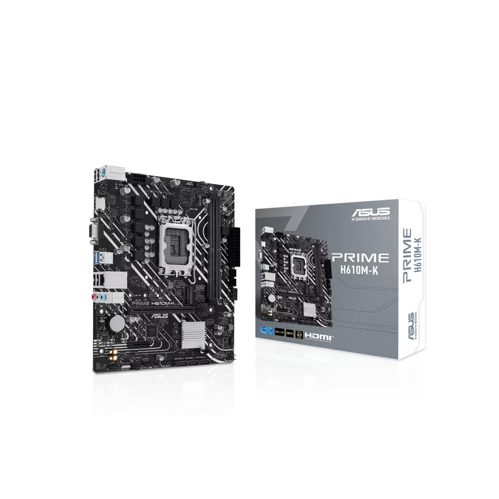 ASUS PRIME H610M-K, 2xDDR5, M.2, D-SUB, HDMI, 12-13.14.Nesil, LGA1700 Soket, Anakart