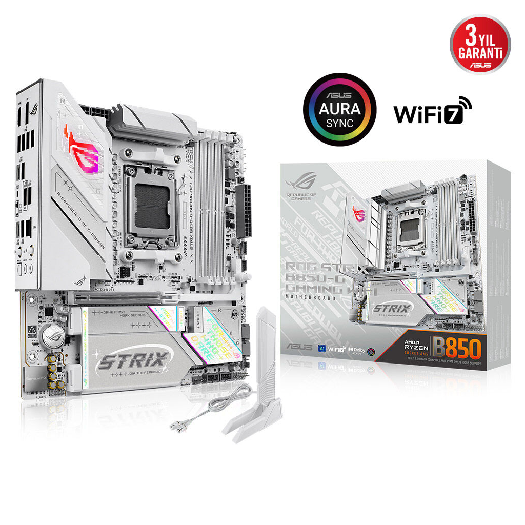 ASUS ROG STRIX B850-G GAMING WIFI, 4xDDR5, 4x M2, HDMI, DP, 2xType-C, Wi-Fi 7, Bluetooth v5.4, AM5 Soket GAMING Anakart
