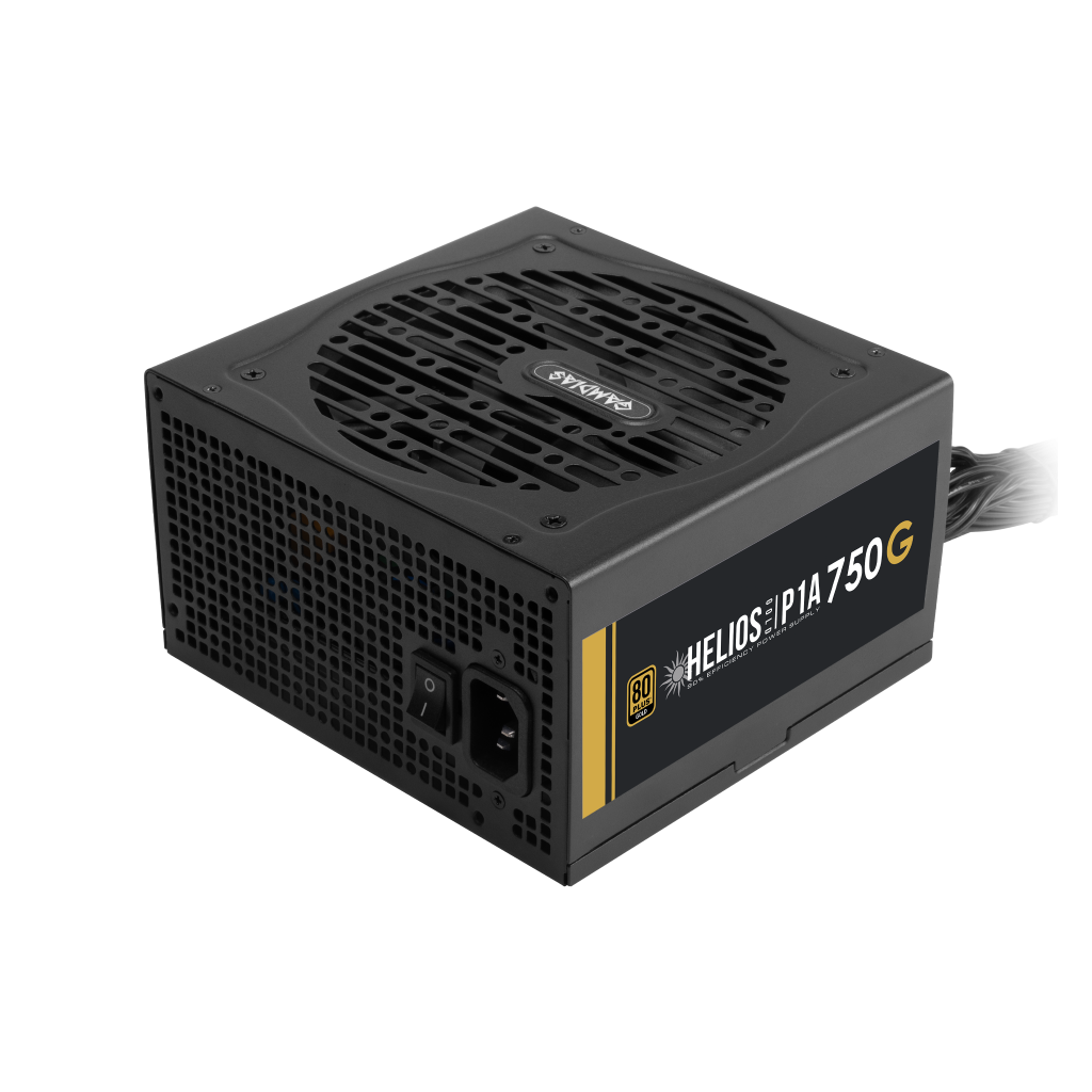 GAMDIAS HELIOS P1A-750G, 750W, 80+ Gold, Aktif PFC, GAMING, ATX, Power Supply (PSU)