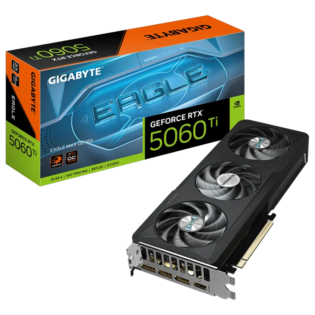 GIGABYTE GV-N506TEAGLEMAX OC-16GD, RTX5060TI, EAGLE MAX OC, 16Gb, GDDR7, 128BIT, 3 Fanlı, 1xHDMI, 3xDP, GAMING Ekran KARTI