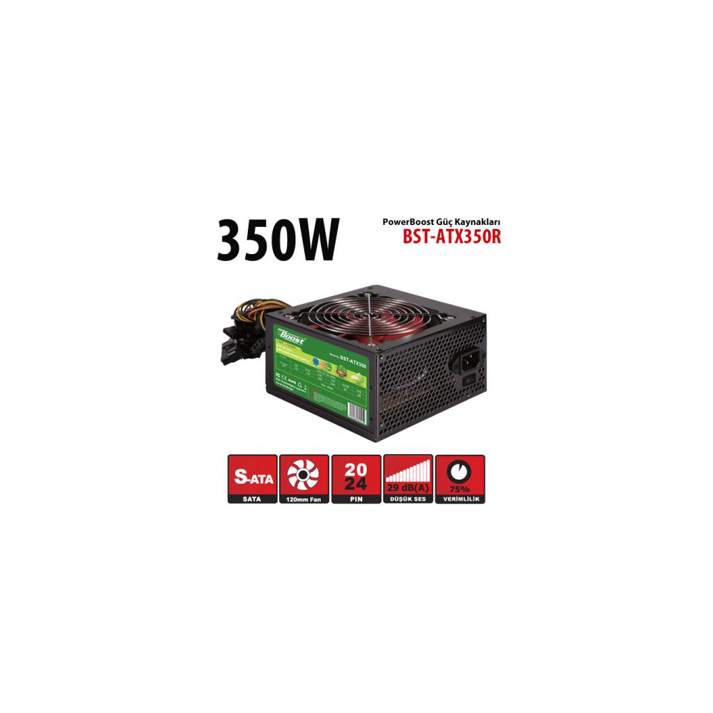 PowerBoost BST-ATX350R 350W, Sata, 12cm Fan,  BOX PSU