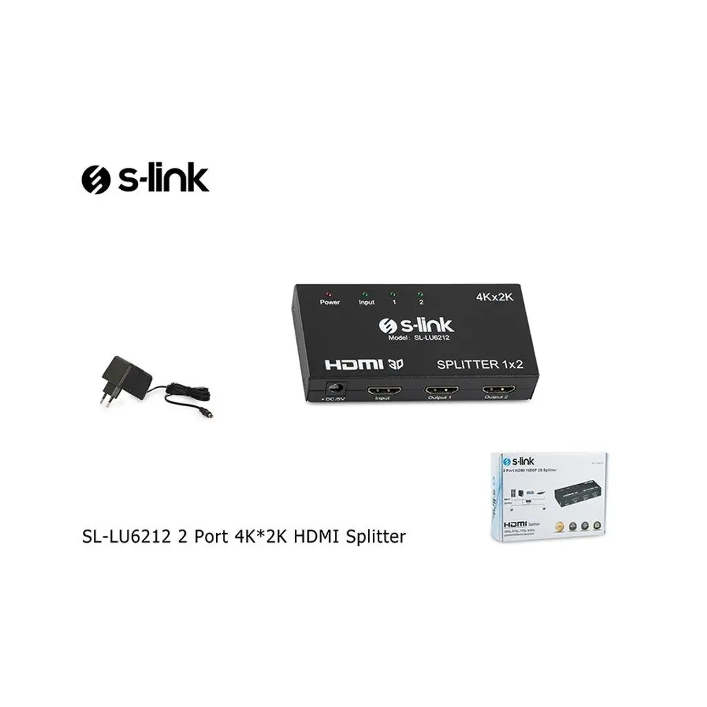 S-LINK SL-LU6212, HDMI Çoklayıcı, 1Giriş, 2Çıkış, (1PC-2Monitör)