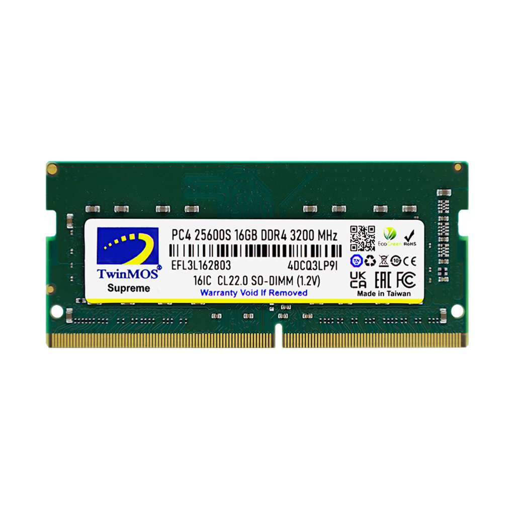 TwinMOS MDD416GB3200N, 16GB, DDR4, 3200MHz, 1.2V Notebook Ram