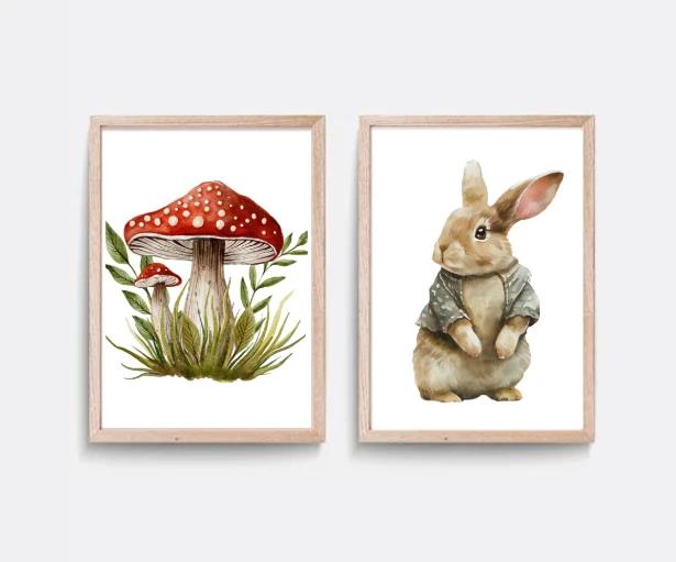 MUSHROOM 30x40 AHŞAP TABLO SET - 2'Lİ- 2