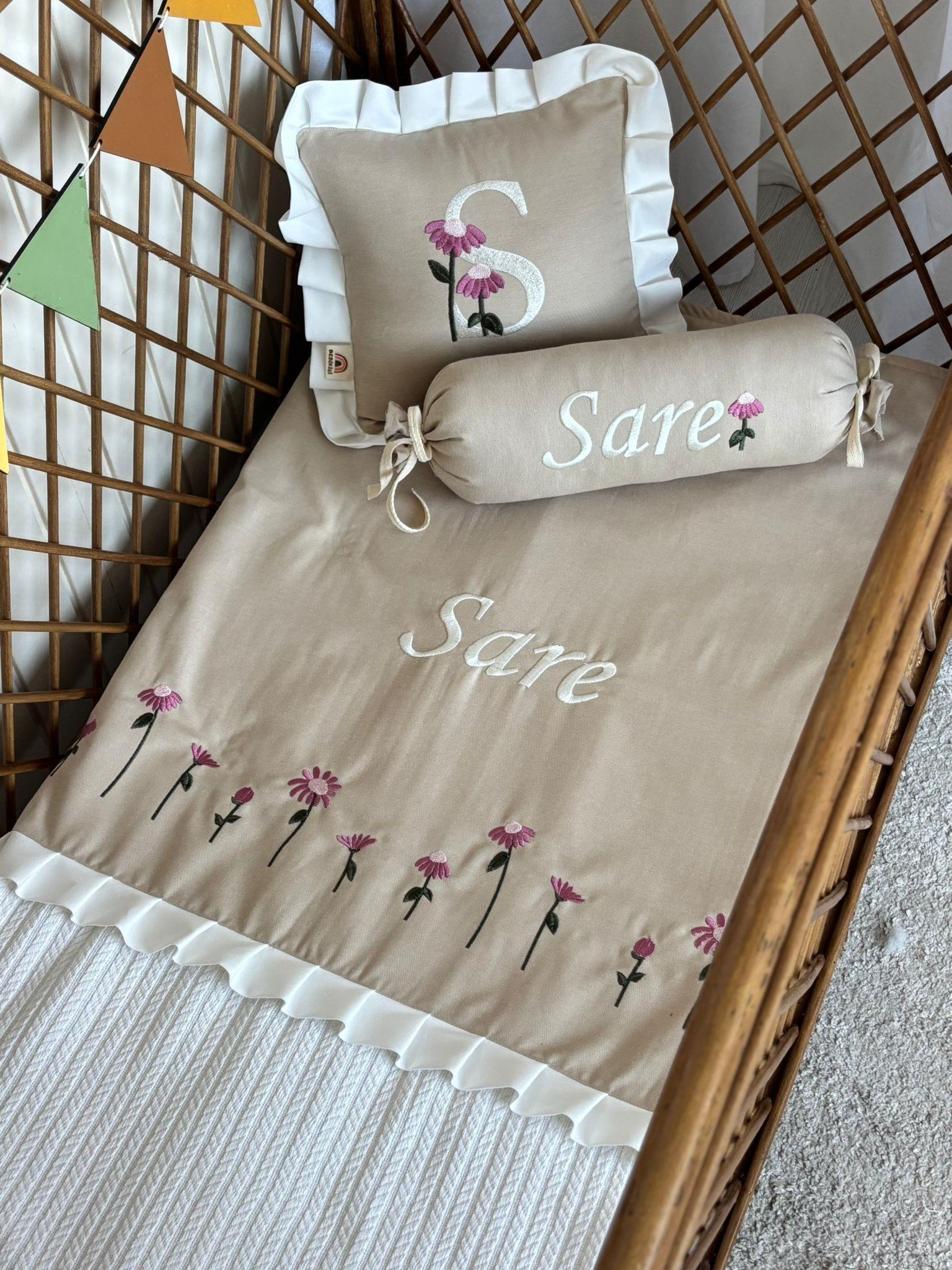PİKE TAKIMI 3Lü FLORAL MAGİC KOYU GÜLKURUSU