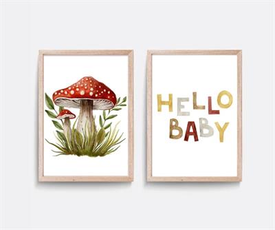 MUSHROOM 30x40 AHŞAP TABLO SET - 2'Lİ- 3