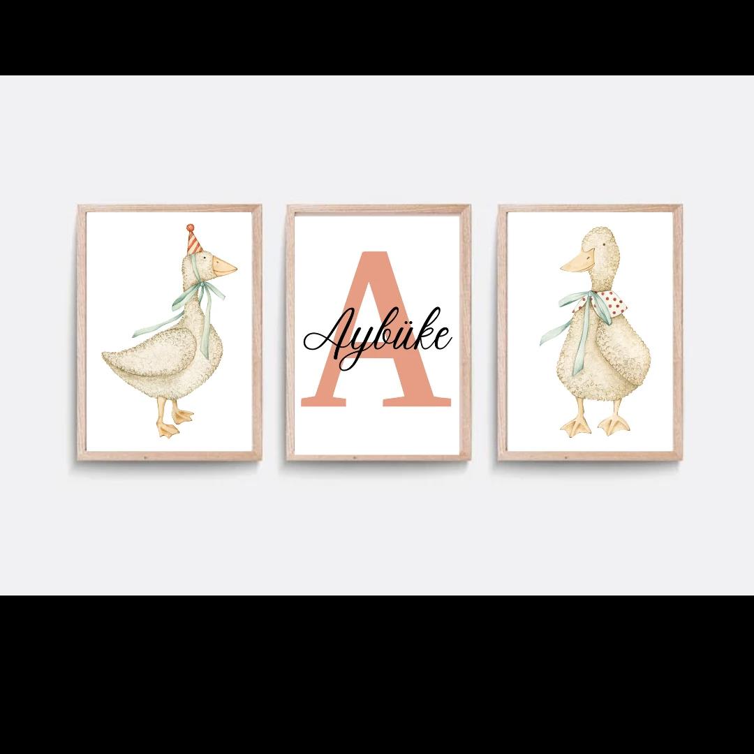 30x40 3LÜ AHŞAP TABLO SET