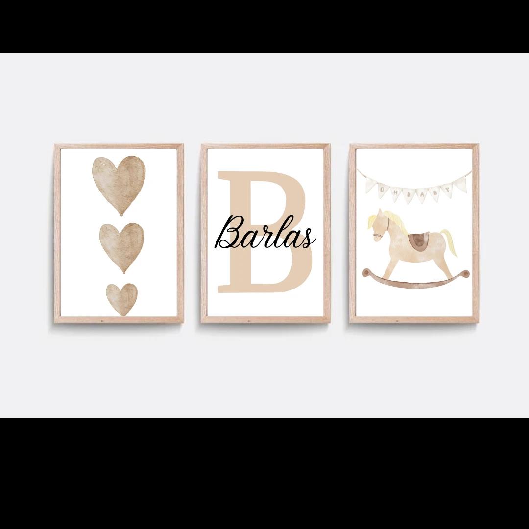 30x40 3LÜ AHŞAP TABLO SET