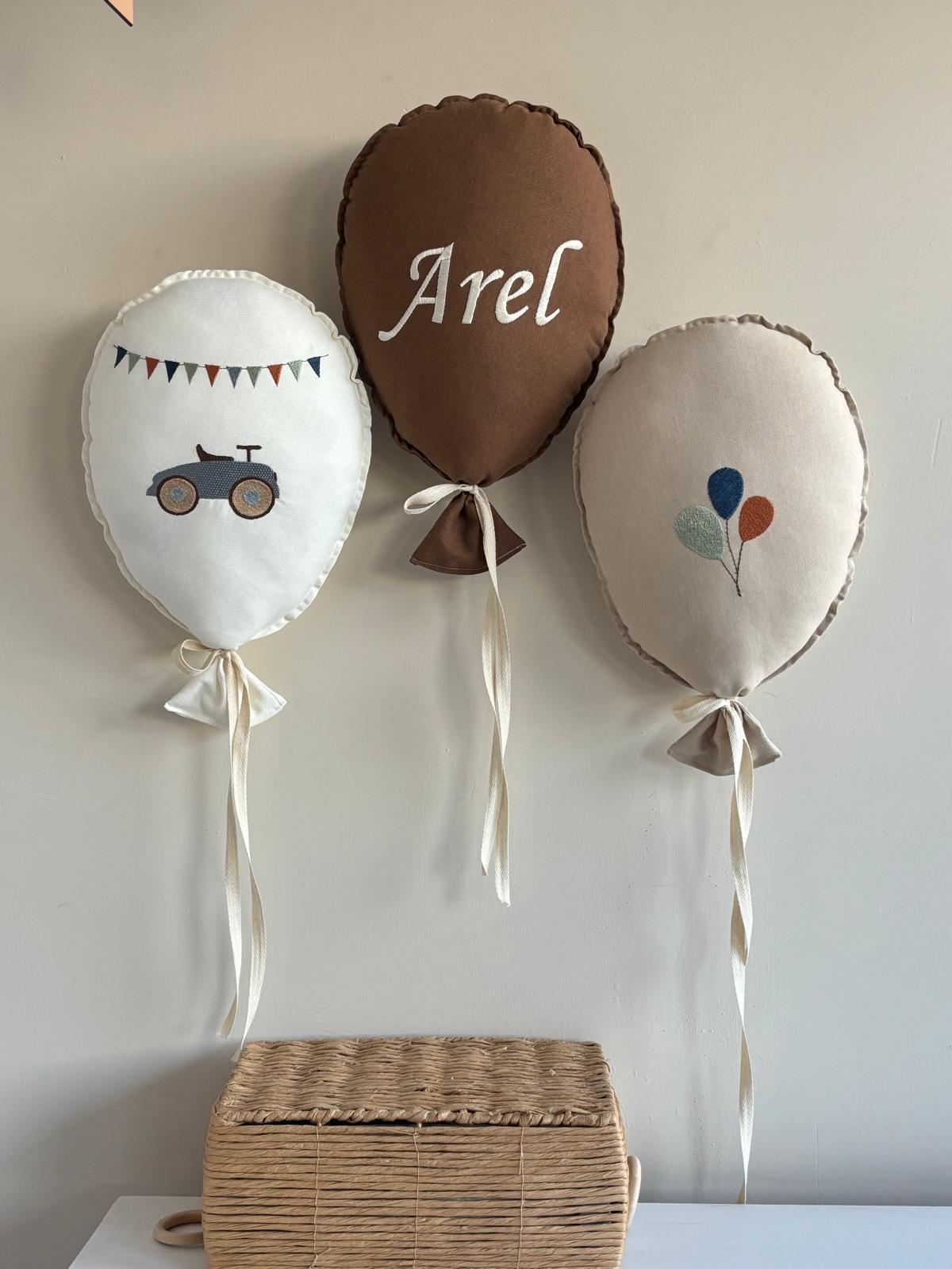 BALONLU ARABA  NAKIŞ İSME ÖZEL 3 Lü BALON TAKIMI - 1