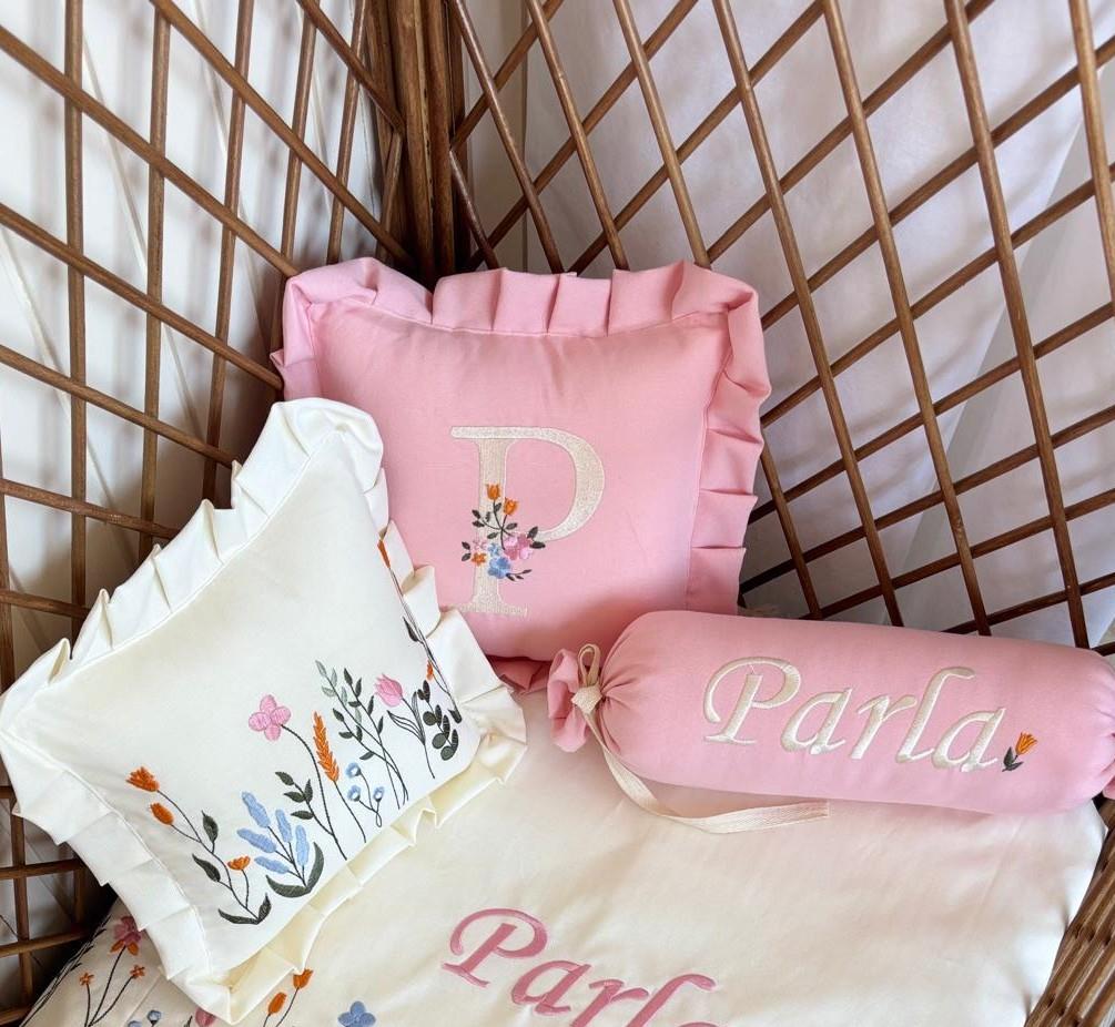 DEKORATİF YASTIK CANLI PEMBE 3'LÜ ÇITIR ÇİÇEK
