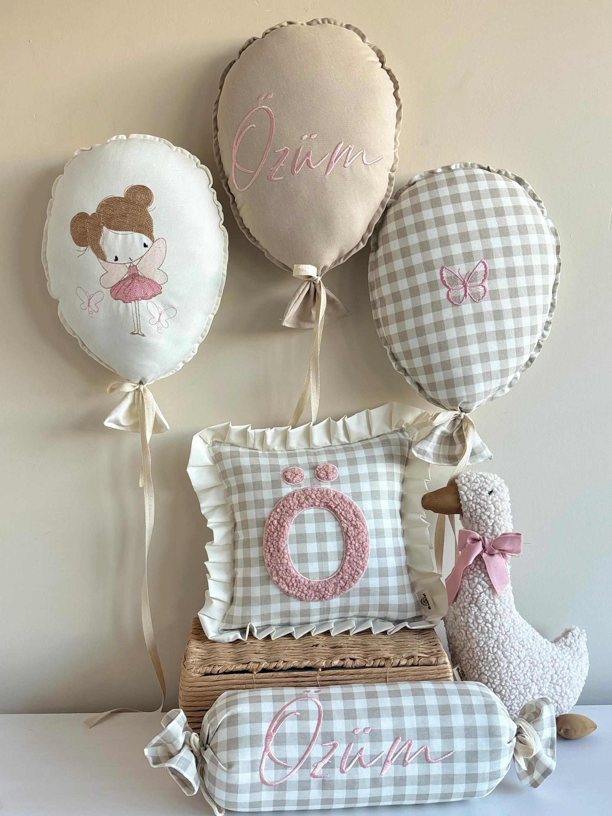 DEV SET - PEMBE HAYALLER - 3 BALON 2 YASTIK 1 ÖRDEK