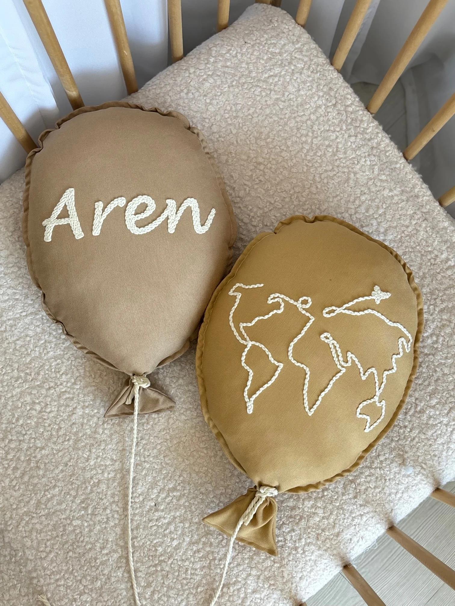 DÜNYA HARİTASI 2’LI BALON TAKIMI - sütlü kahve hardal