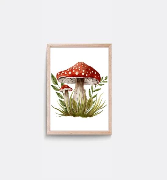 MUSHROOM 30x40 AHŞAP TABLO SET - TEKLİ