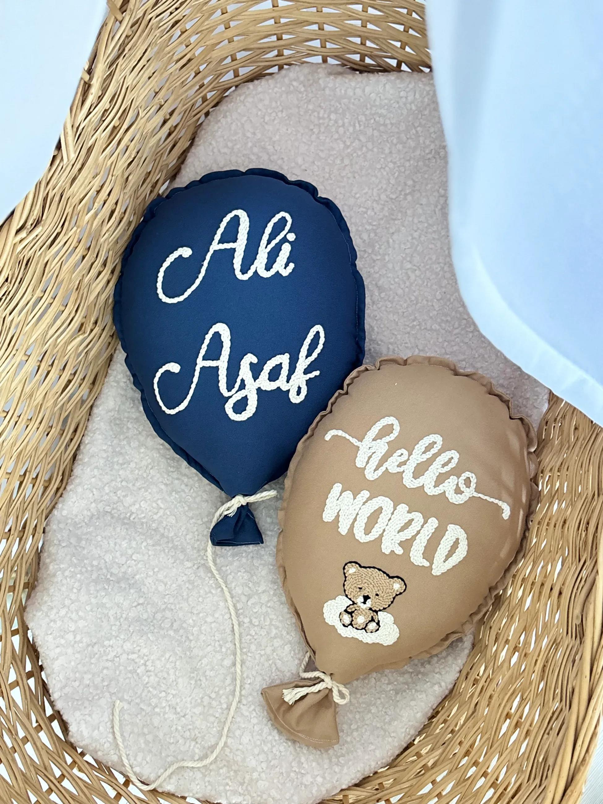 SÜTLÜ KAHVE AYICIK DESENLİ HELLO WORLD 2Li BALON TAKIM - SÜTLÜ KAHVE- LACİVERT