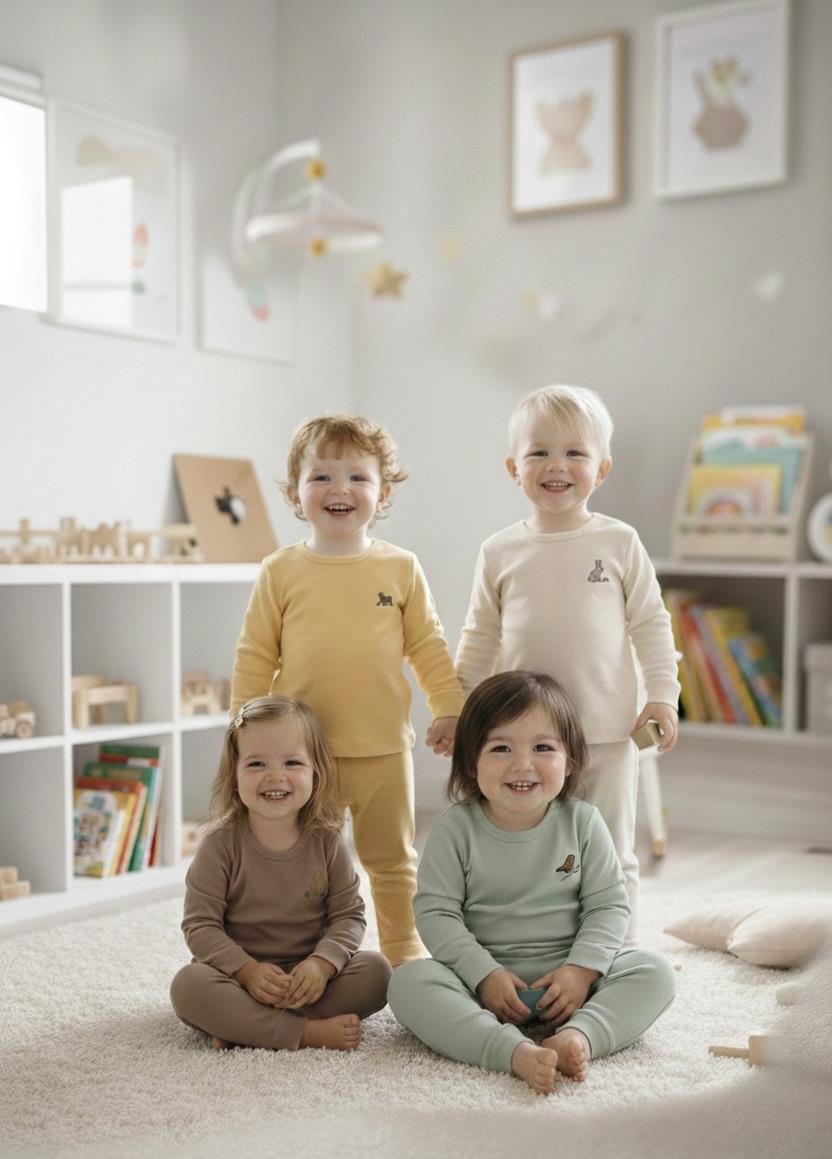 %100 Premium Pamuk Nakış Detaylı Bebek Alt Üst Takım 0-24 ay