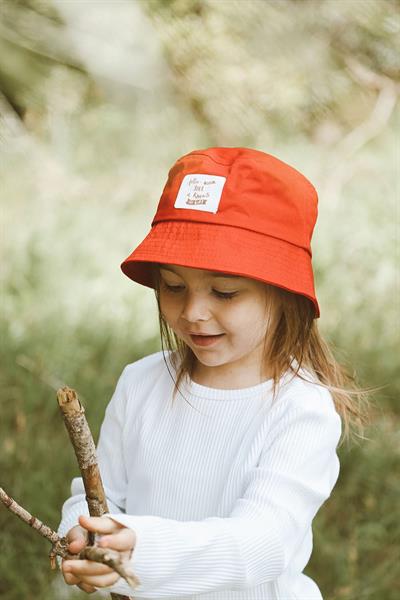 kırmızı %100 pamuk bucket şapka 1-6 yaş
