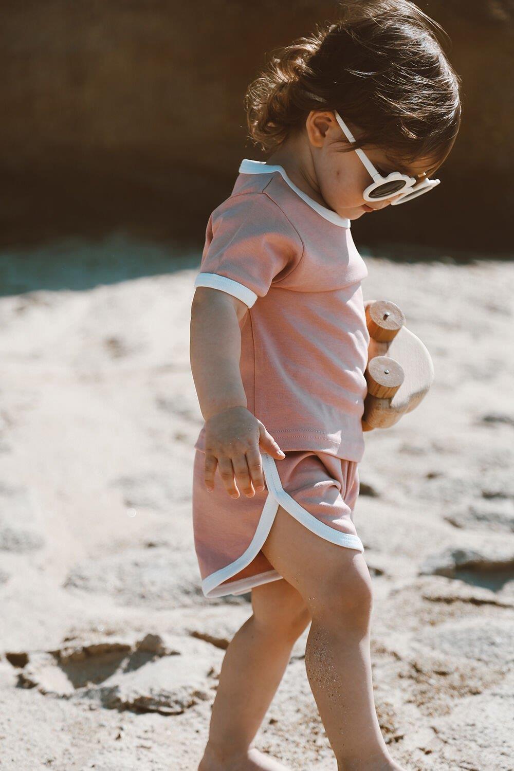 summer vibes | blush %100 pamuk tişört & şort takımı