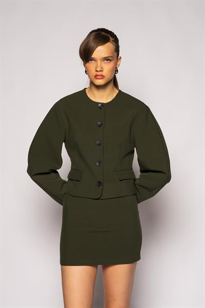 Açık Haki Dar Mini Etek