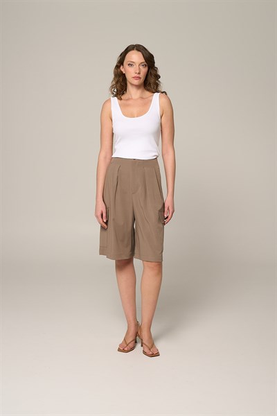 Kadın Bej Bermuda Şort