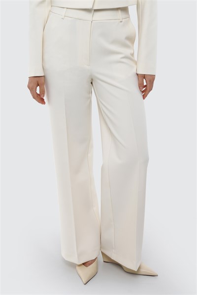 Kadın Ekru Slim Fit Basic Pantolon