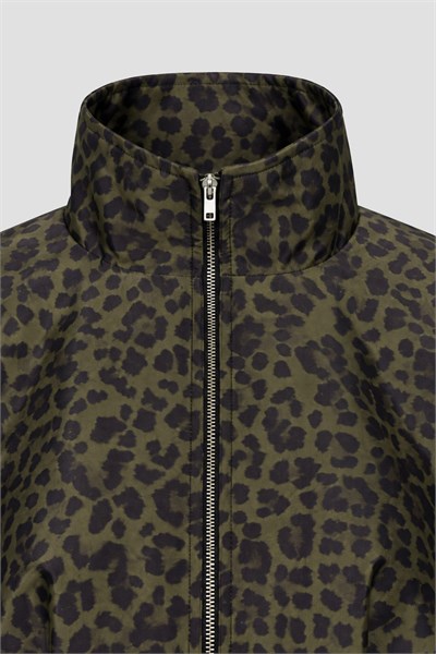 Kadın Haki Leopar Desenli Bomber Ceket