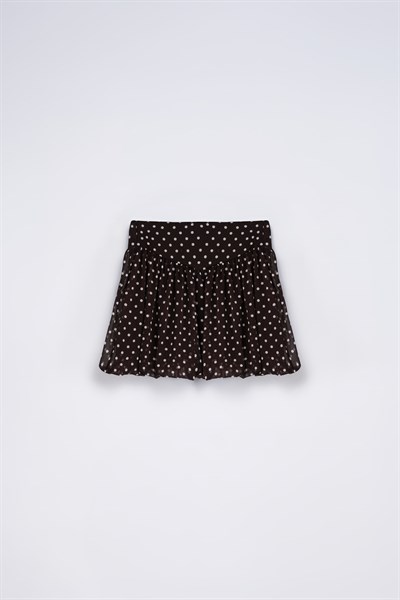 Kadın Kahverengi Puantiyeli Balon Etek