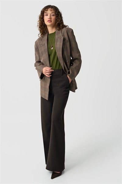 Kadın Kahverengi Slim Fit Basic Pantolon
