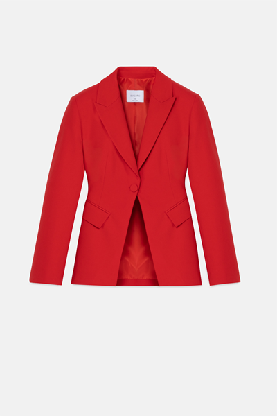 Kadın Kırmızı Tek Düğmeli Blazer